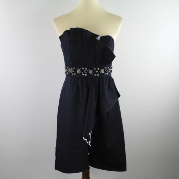 Lilly Pulitzer Black Strapless Dress with White Accents - Picture 2 of 4